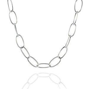 STERLING SILVER Oval Link 18" NECKLACE n70013